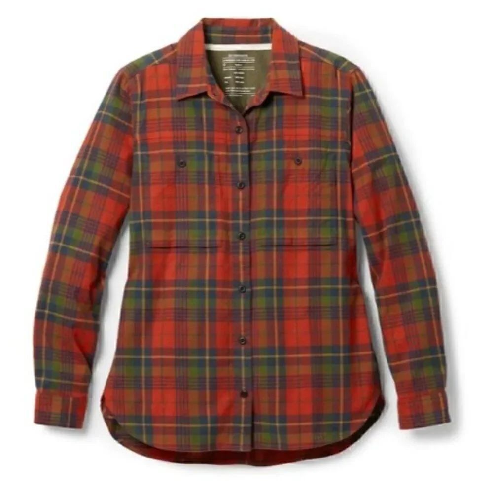 REI Co-op Women's Wallace Lake Red Flannel Long Sleeve Button Down Shirt Size M